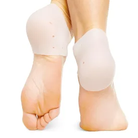 2X Moisturizing Silicone Gel Heel Socks Cracked Foot Skin Care Protector, Silicone Heel Protectors, Heel Cushion Pads for men and women