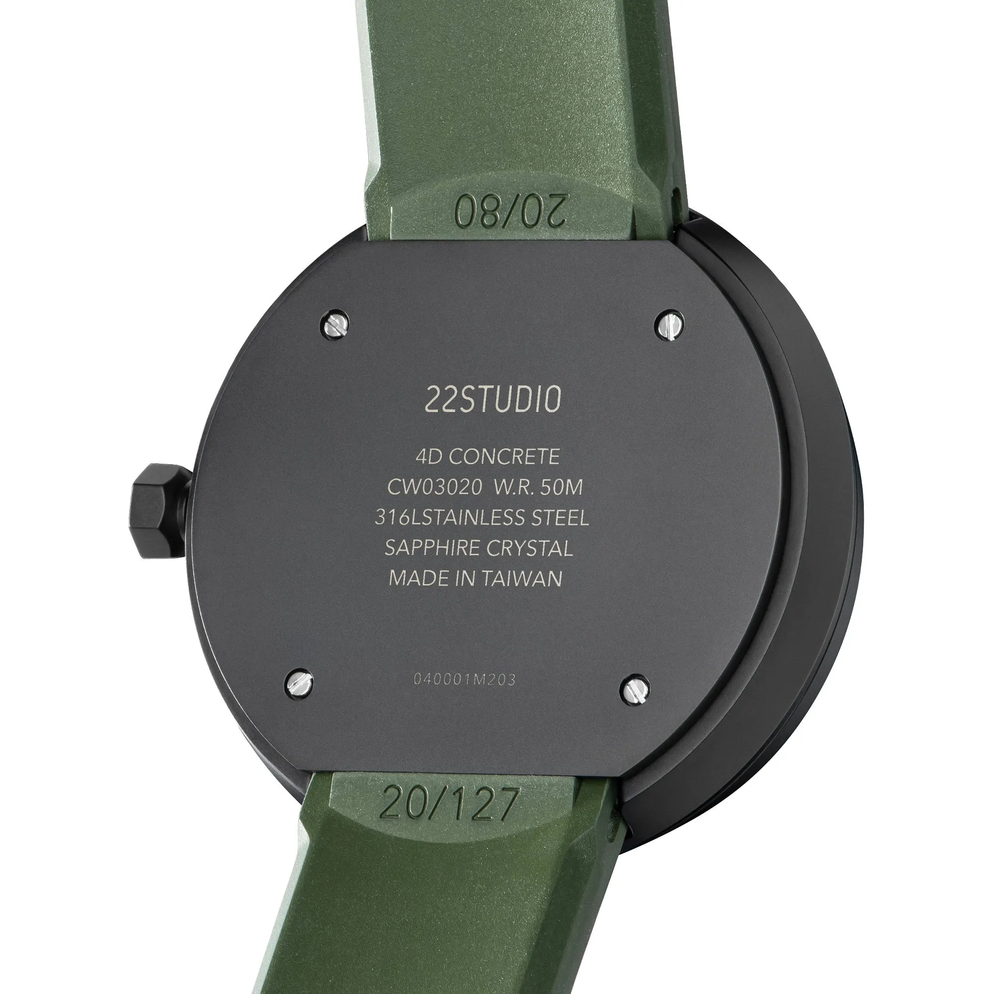 4D Concrete Watch 44mm Moss Edition
