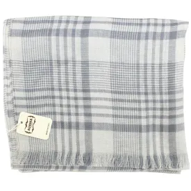 Agnona Scarf Light Gray Design - Luxury Linen Cashmere Silk Shawl SALE