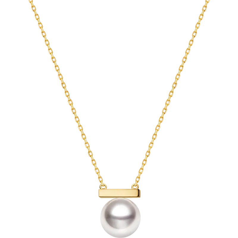 Akoya Pearl 18K Gold Whole Rest Note Necklace