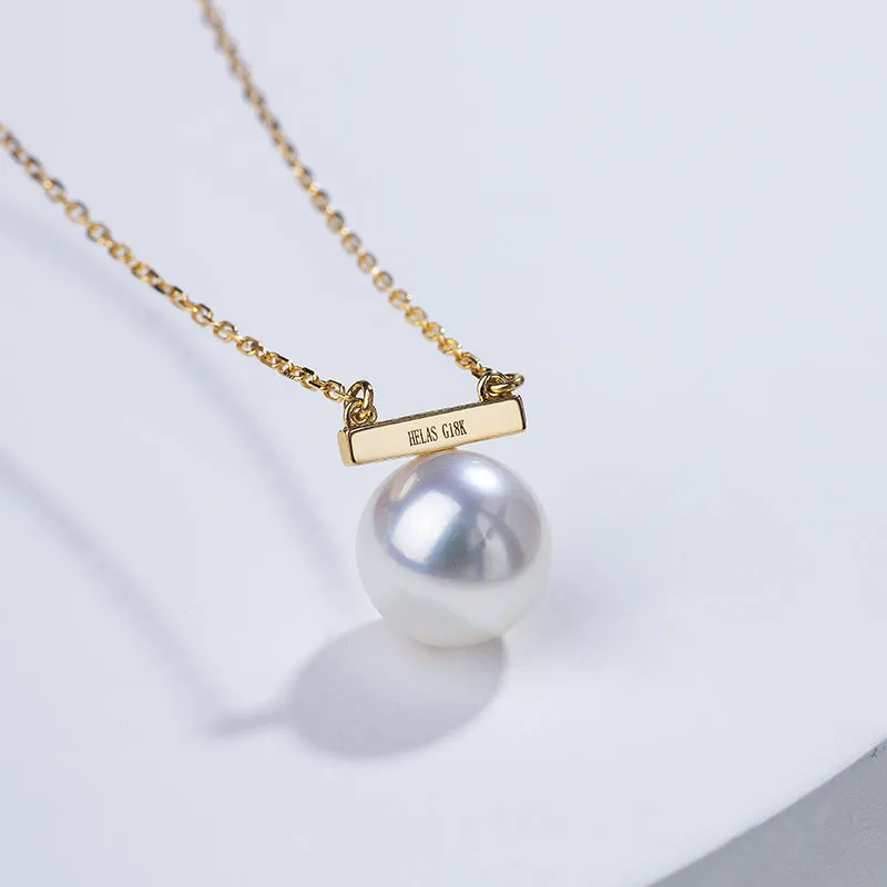Akoya Pearl 18K Gold Whole Rest Note Necklace