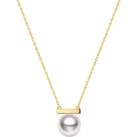 Akoya Pearl 18K Gold Whole Rest Note Necklace
