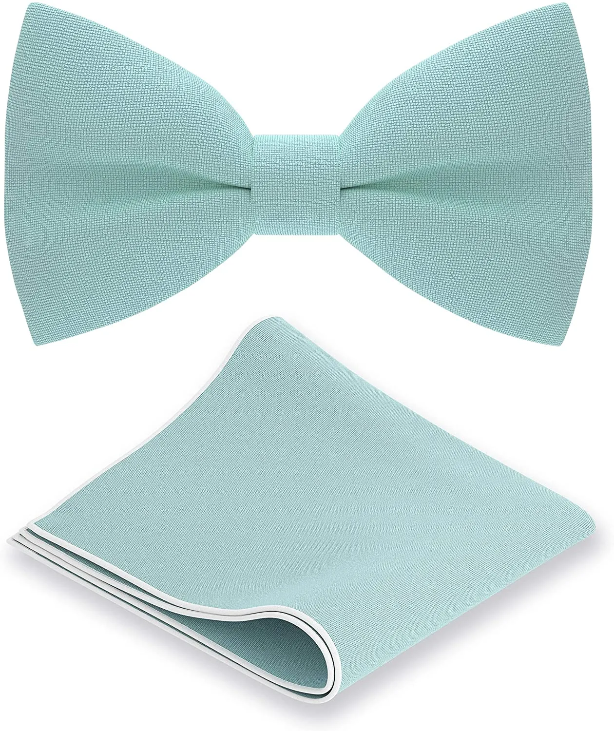 Amber Navy Blue Classic Pre-Tied Bow Tie Set with Handkerchief