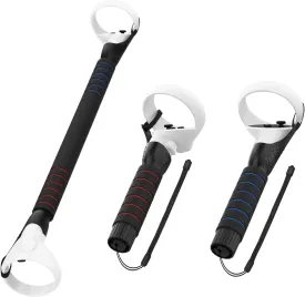AMVR Gorilla Tag Long Arms Beat Saber Handles for Oculus Quest 2/Quest/Rift S, VR Controller Extension Grip Accessories 2 in 1 Sticks Attachment to Enhance VR Experience, Reinforcement with Tie Wraps