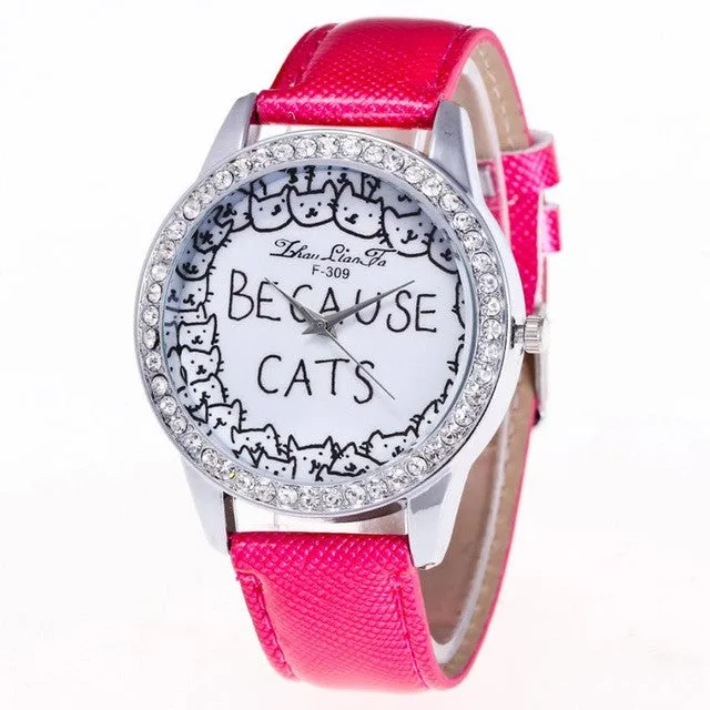 Because Cats Printing Luxury Quartz Watch