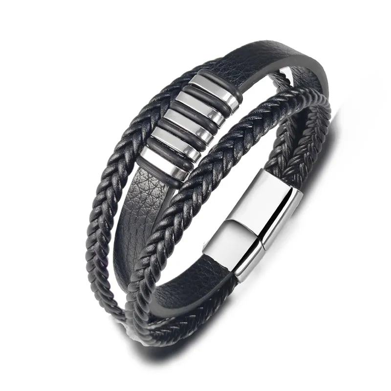 Charm Design Classic Men Leather Bracelet