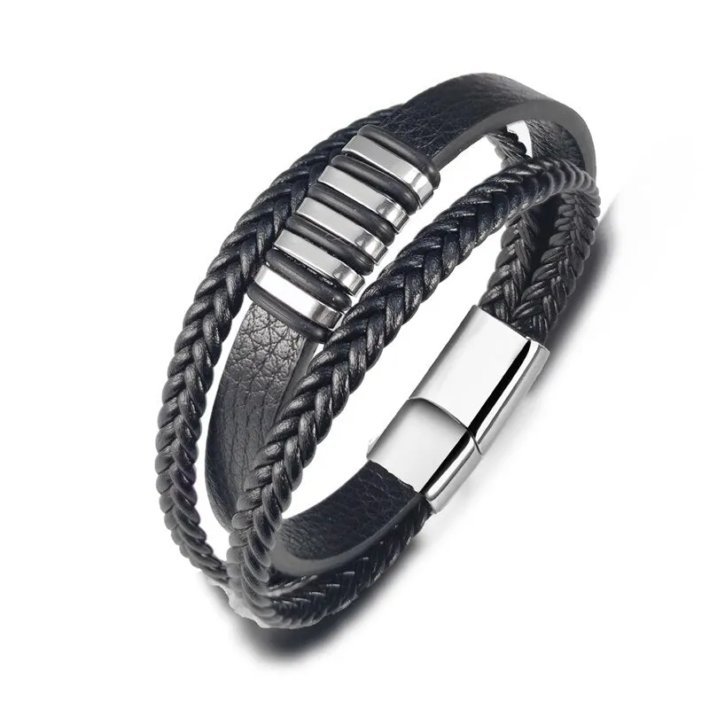 Charm Design Classic Men Leather Bracelet