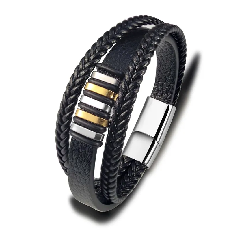 Charm Design Classic Men Leather Bracelet