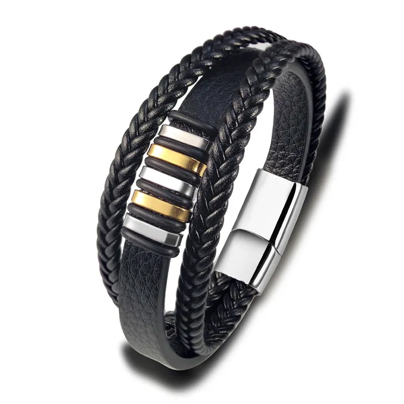 Charm Design Classic Men Leather Bracelet