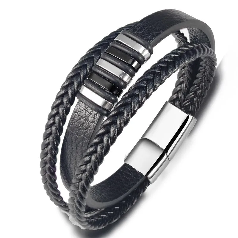 Charm Design Classic Men Leather Bracelet