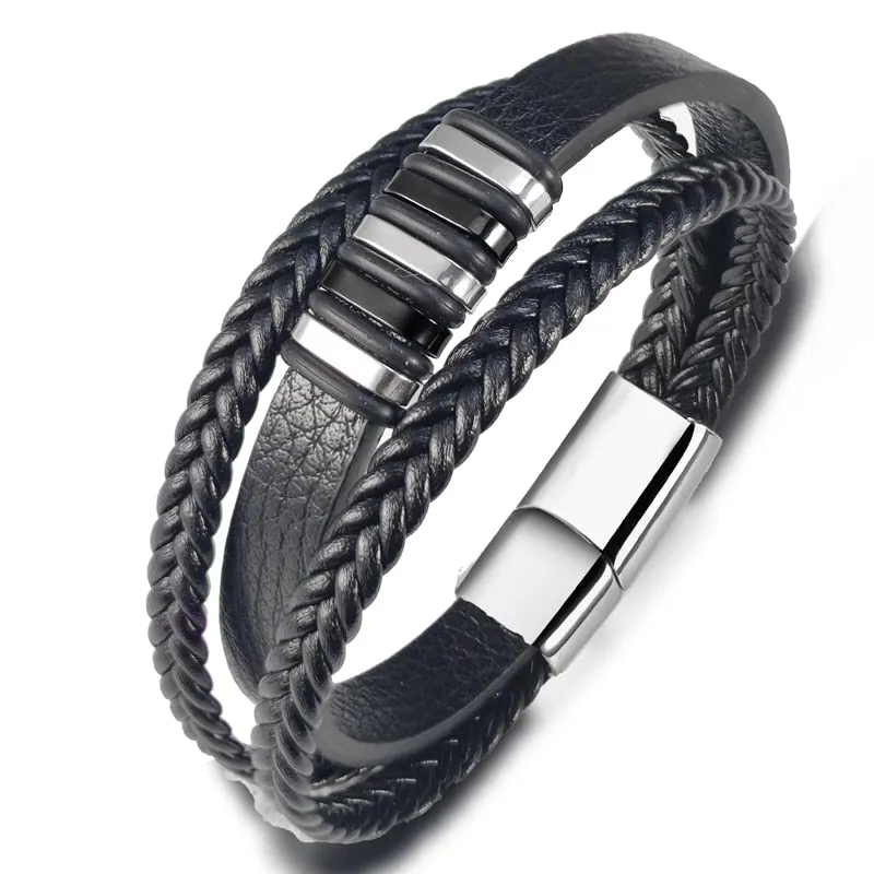 Charm Design Classic Men Leather Bracelet
