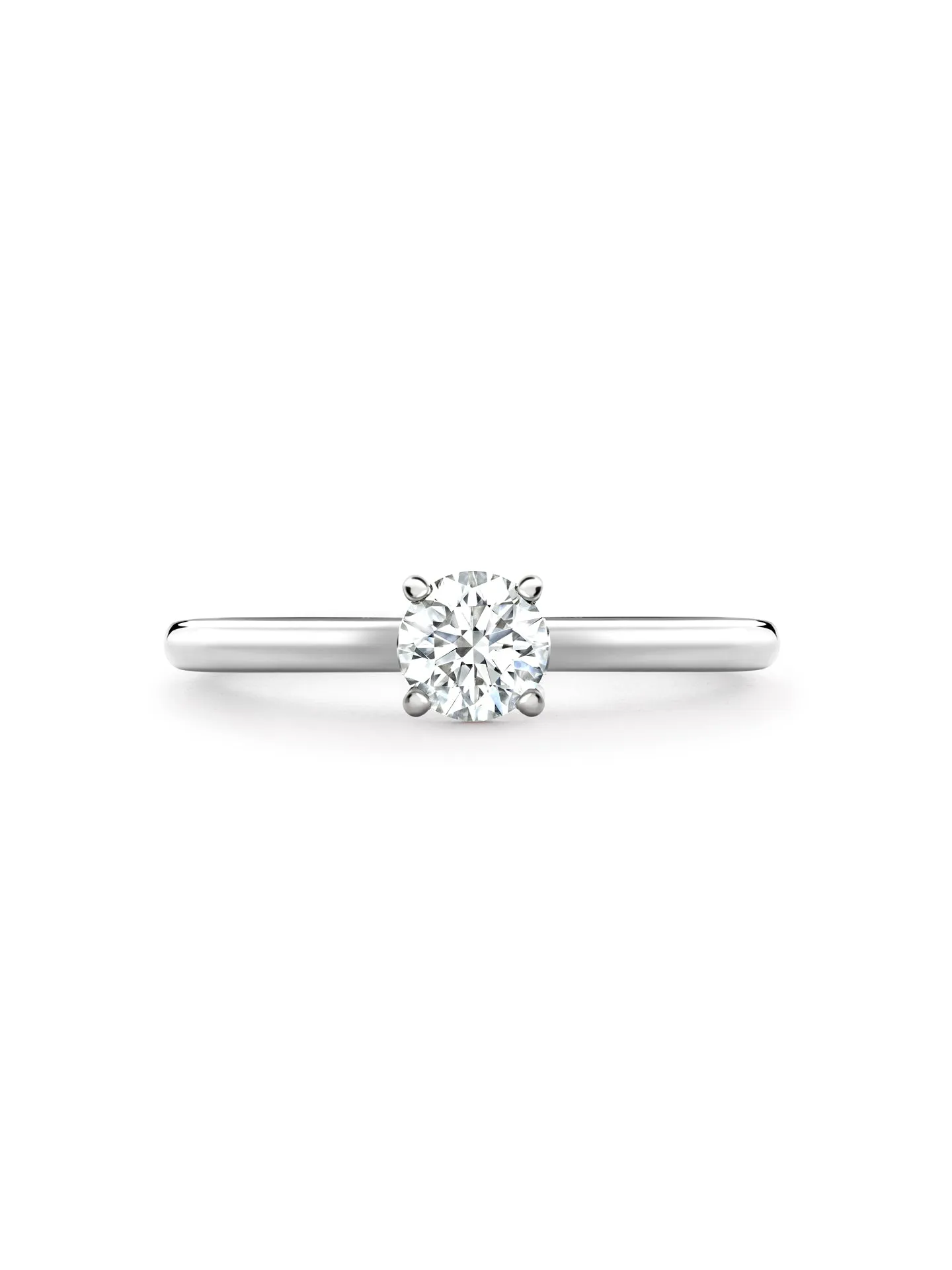 Classic Platinum Diamond Engagement Ring 0.7 Carat FVS1