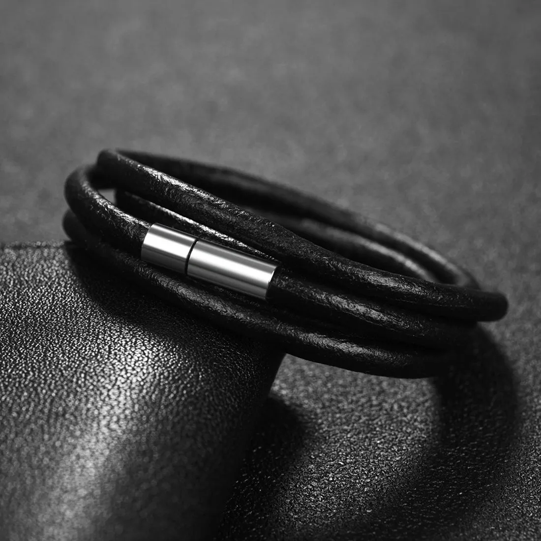 Classic Style Leather Bracelets 22cm Simple Braided Brown Bracelets