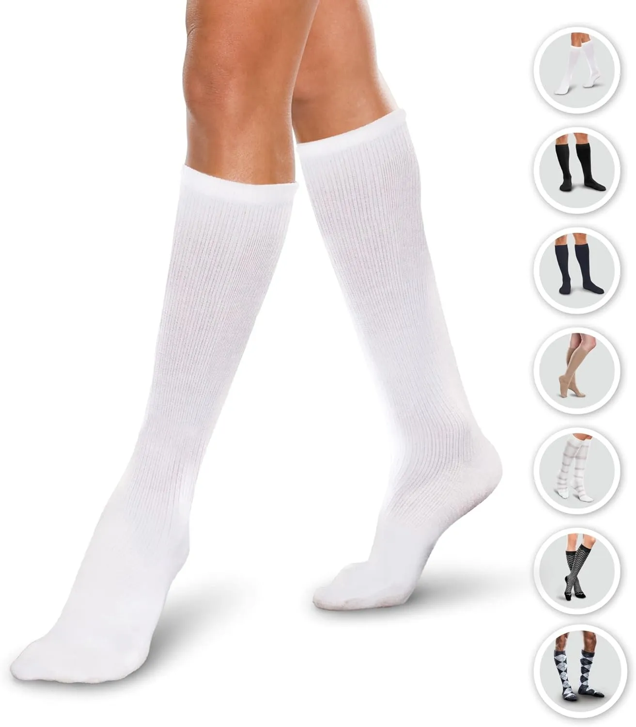Core-Spun 10-15mmHg Medical Light Graduated Knee High Compression Socks