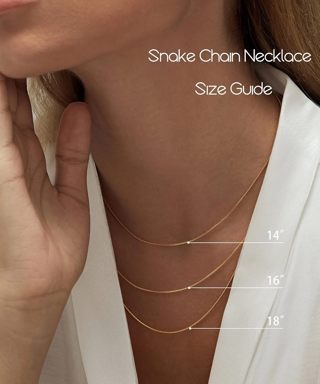 DEARMAY 14K Gold Necklaces for Women, Dainty Gold Herringbone Choker Necklace for Women Thin Layered Chunky Snake Chain Necklaces Jewelry for Teen Gifts