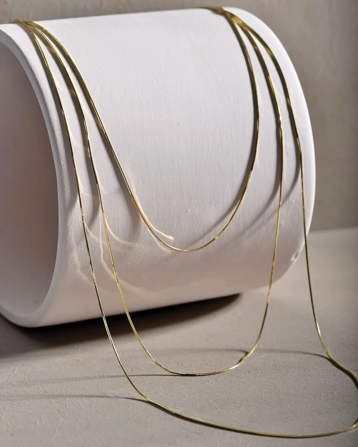 DEARMAY 14K Gold Necklaces for Women, Dainty Gold Herringbone Choker Necklace for Women Thin Layered Chunky Snake Chain Necklaces Jewelry for Teen Gifts