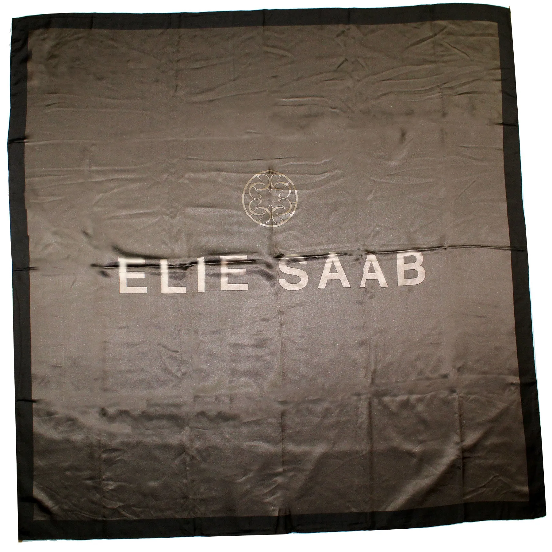 Elie Saab Scarf Bronze With Tonal Center Logo - Extra Large Silk Wrap SALE