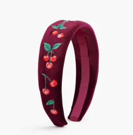 Embroidered Headband - Cherries