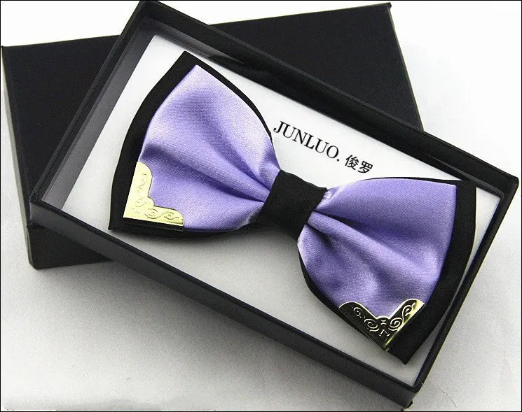 High quality metal bow tie men butterfly cravat bowtie male solid color Wedding commercial bow ties for men