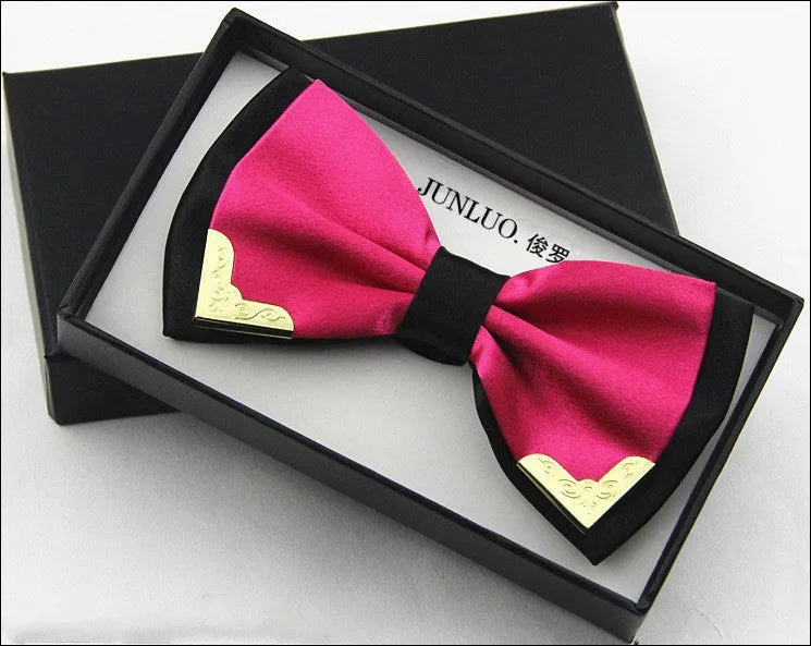 High quality metal bow tie men butterfly cravat bowtie male solid color Wedding commercial bow ties for men