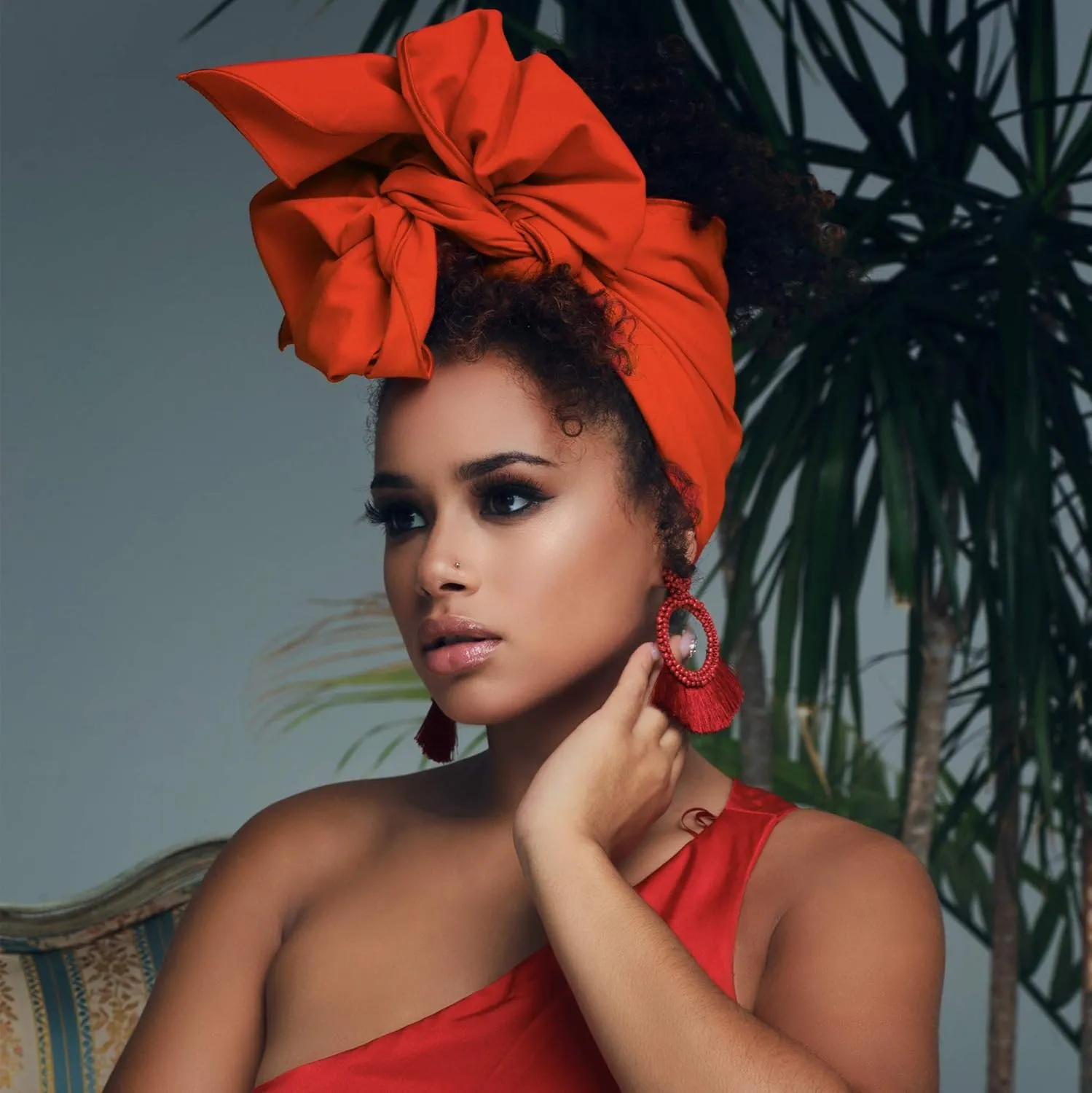 HOMELEX Head Wraps Turbans Stretch Jersey Knit Headwraps Wrap Turban Scarf Tie for Women