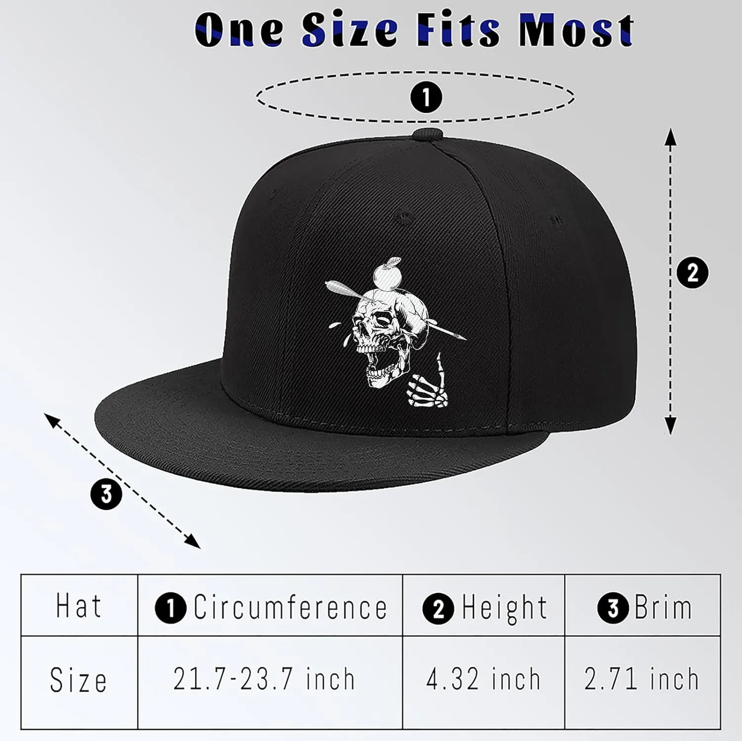 Horror Grim Reaper Scythe Hats Flat Bill Snap Back Hats for Men Flat Brim Black Baseball Cap Devil Skull Finger Snapback