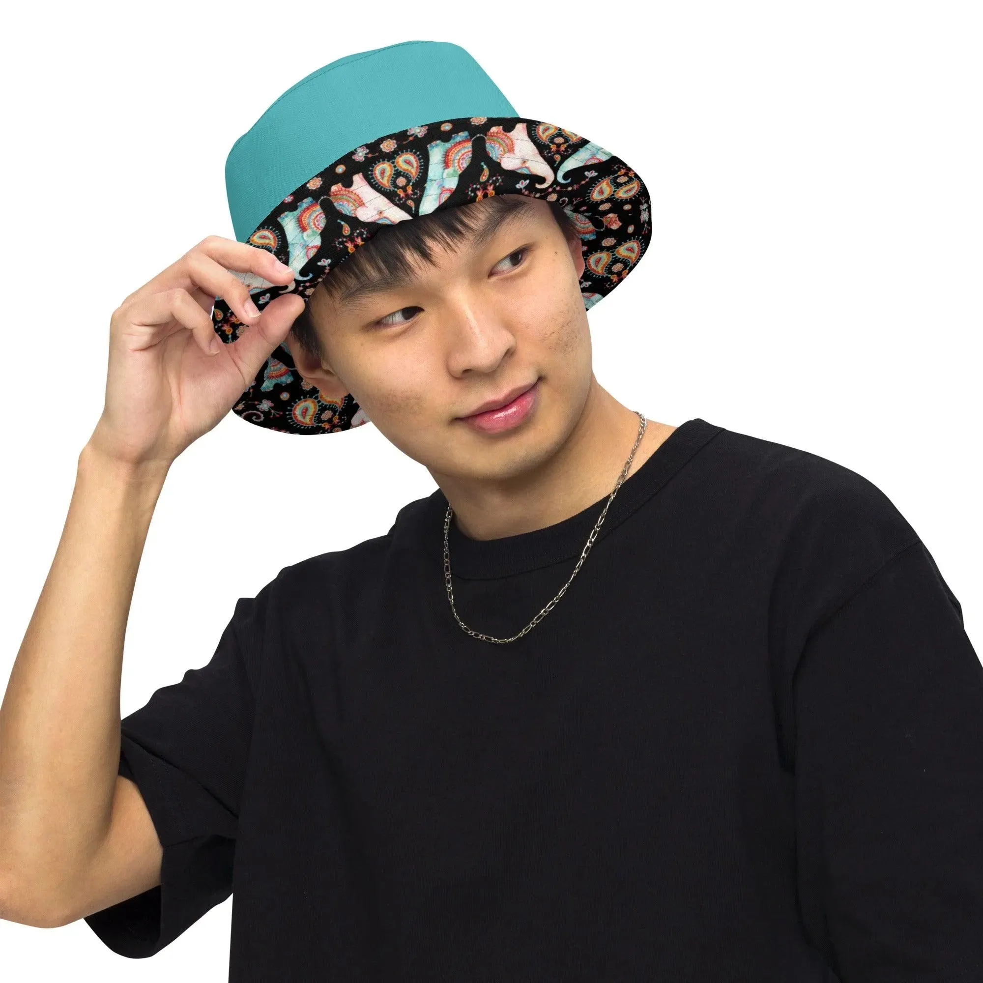 Indian Elephants Reversible Bucket Hat