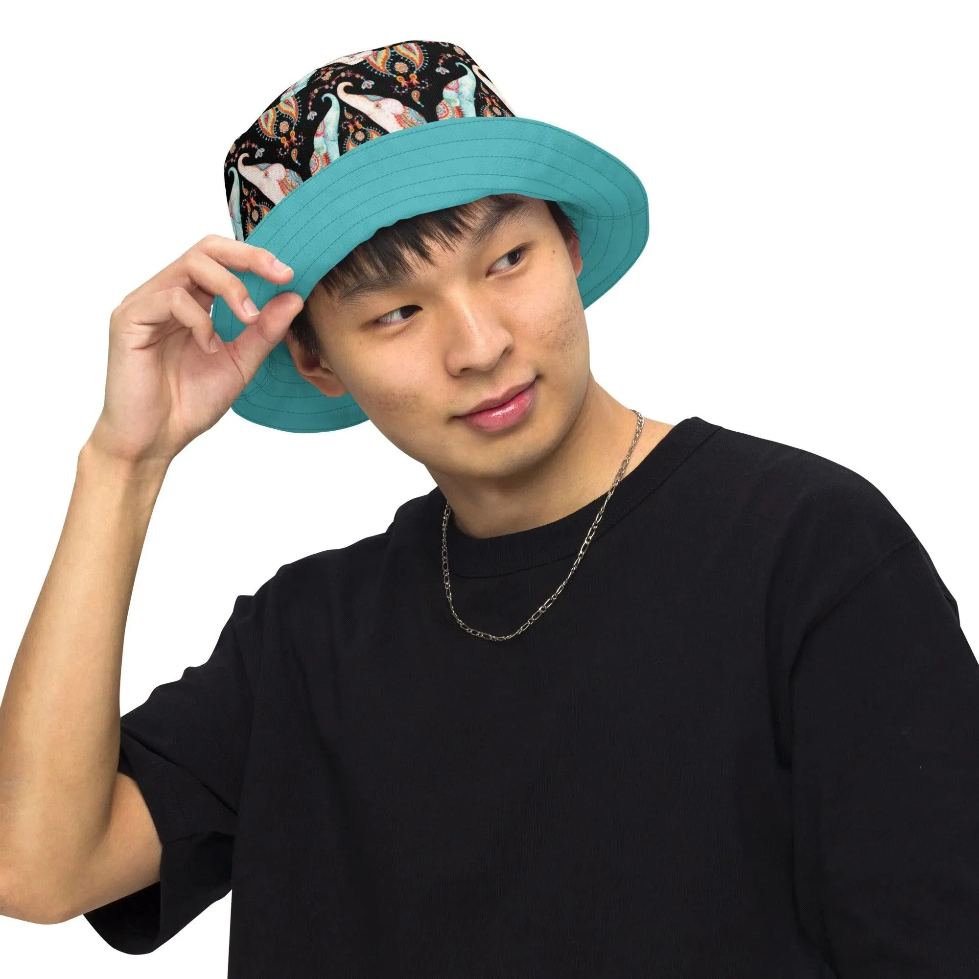 Indian Elephants Reversible Bucket Hat