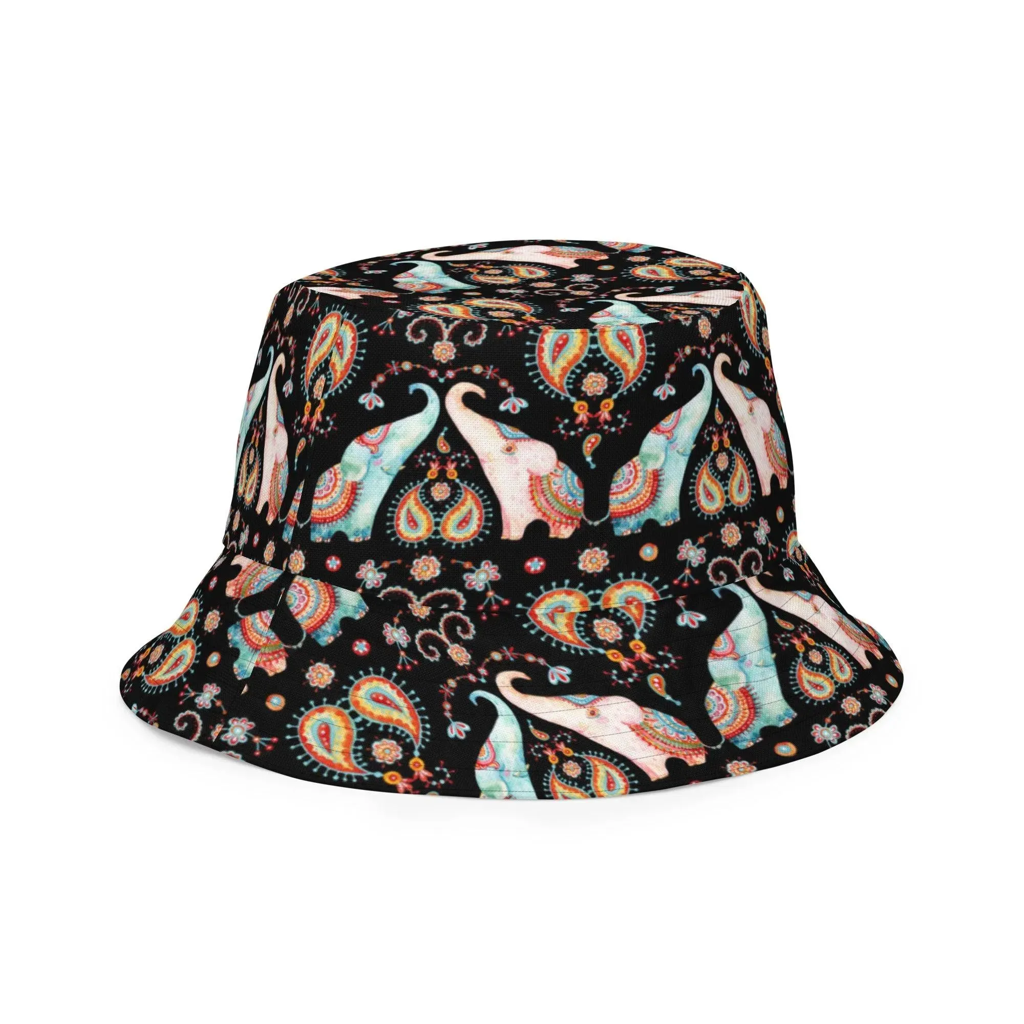 Indian Elephants Reversible Bucket Hat