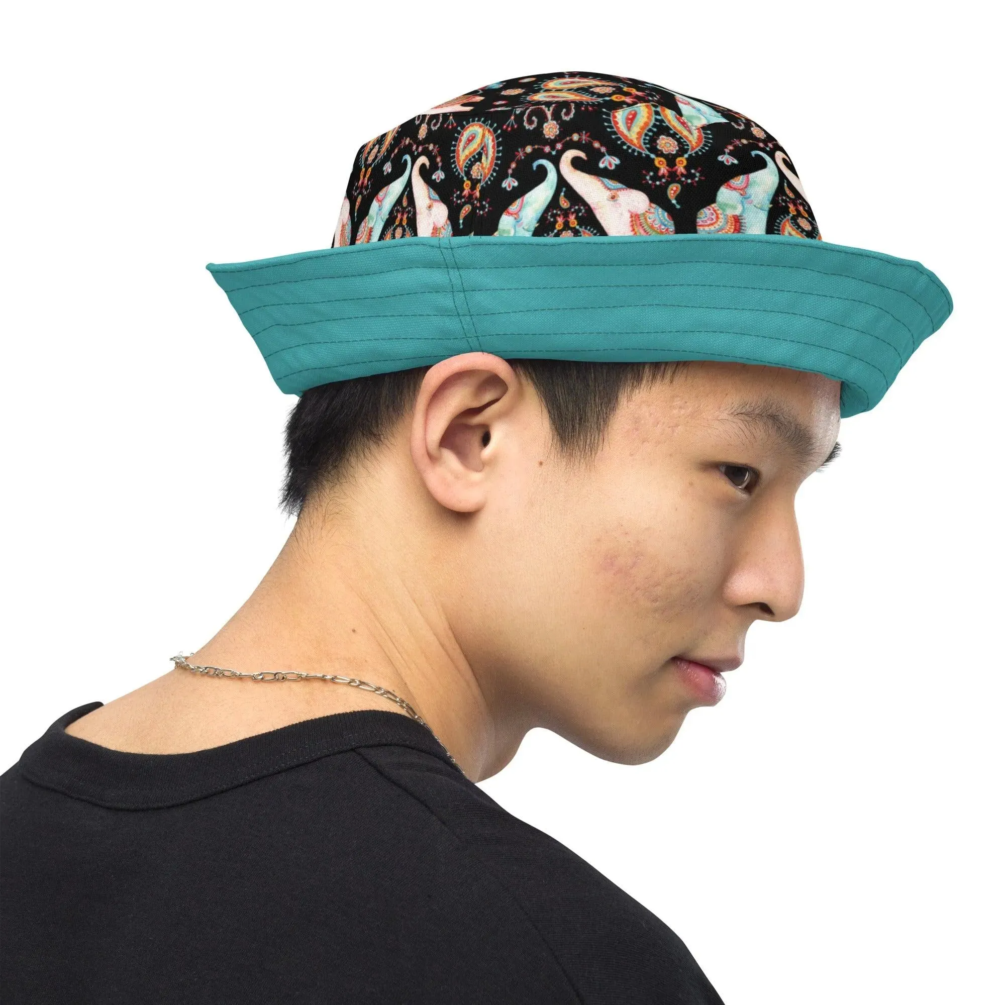 Indian Elephants Reversible Bucket Hat