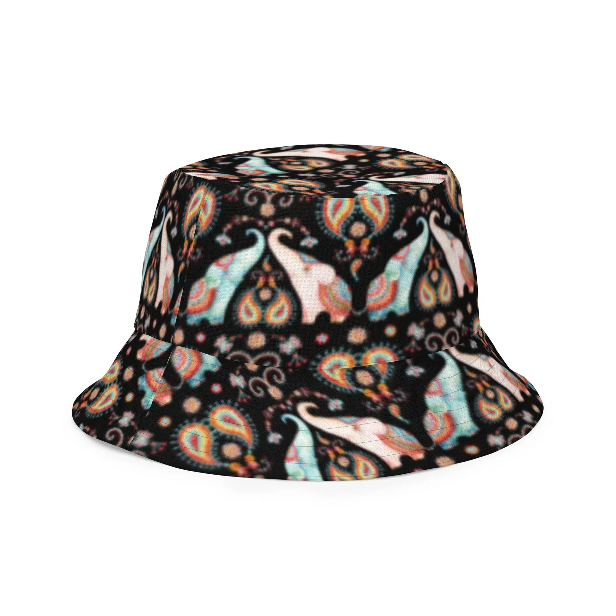 Indian Elephants Reversible Bucket Hat