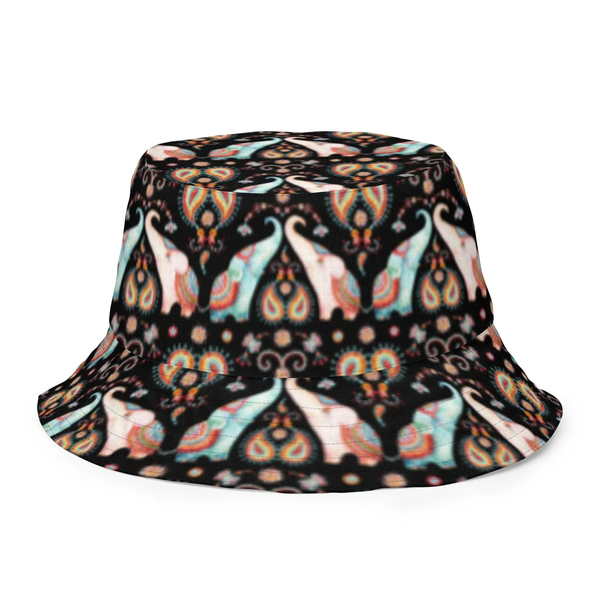 Indian Elephants Reversible Bucket Hat