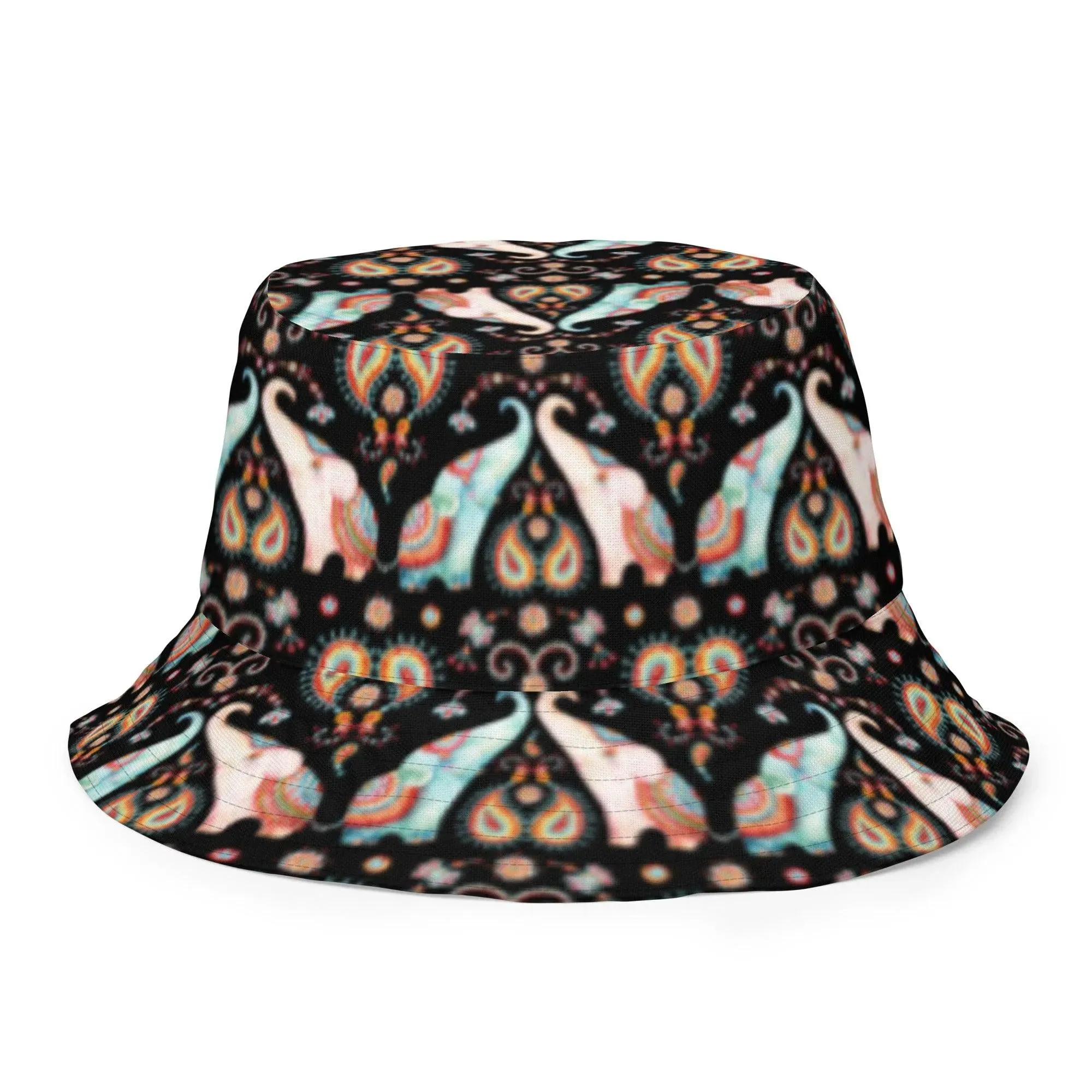 Indian Elephants Reversible Bucket Hat