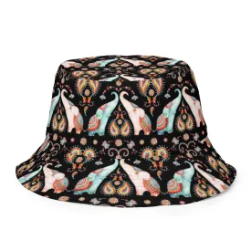 Indian Elephants Reversible Bucket Hat