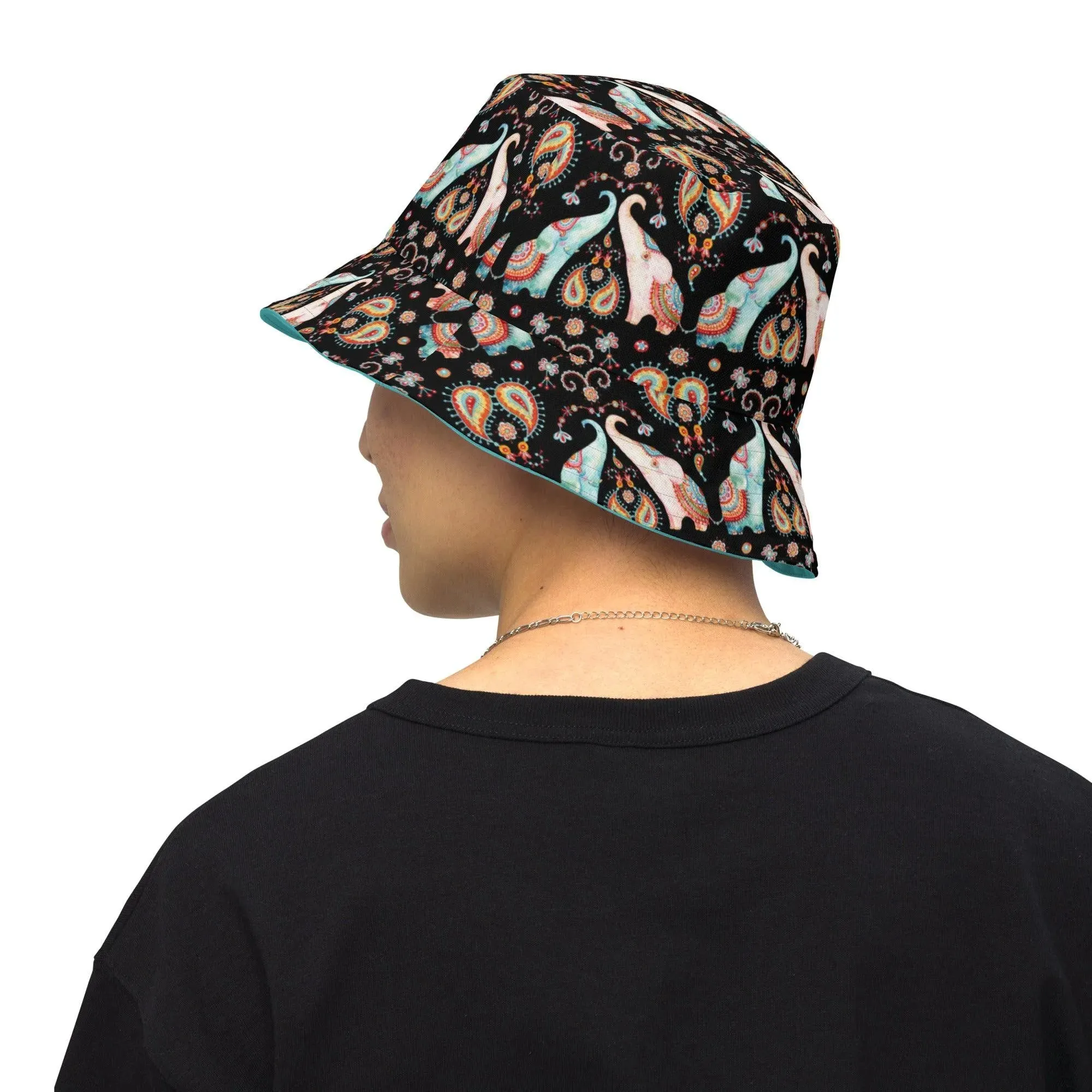 Indian Elephants Reversible Bucket Hat