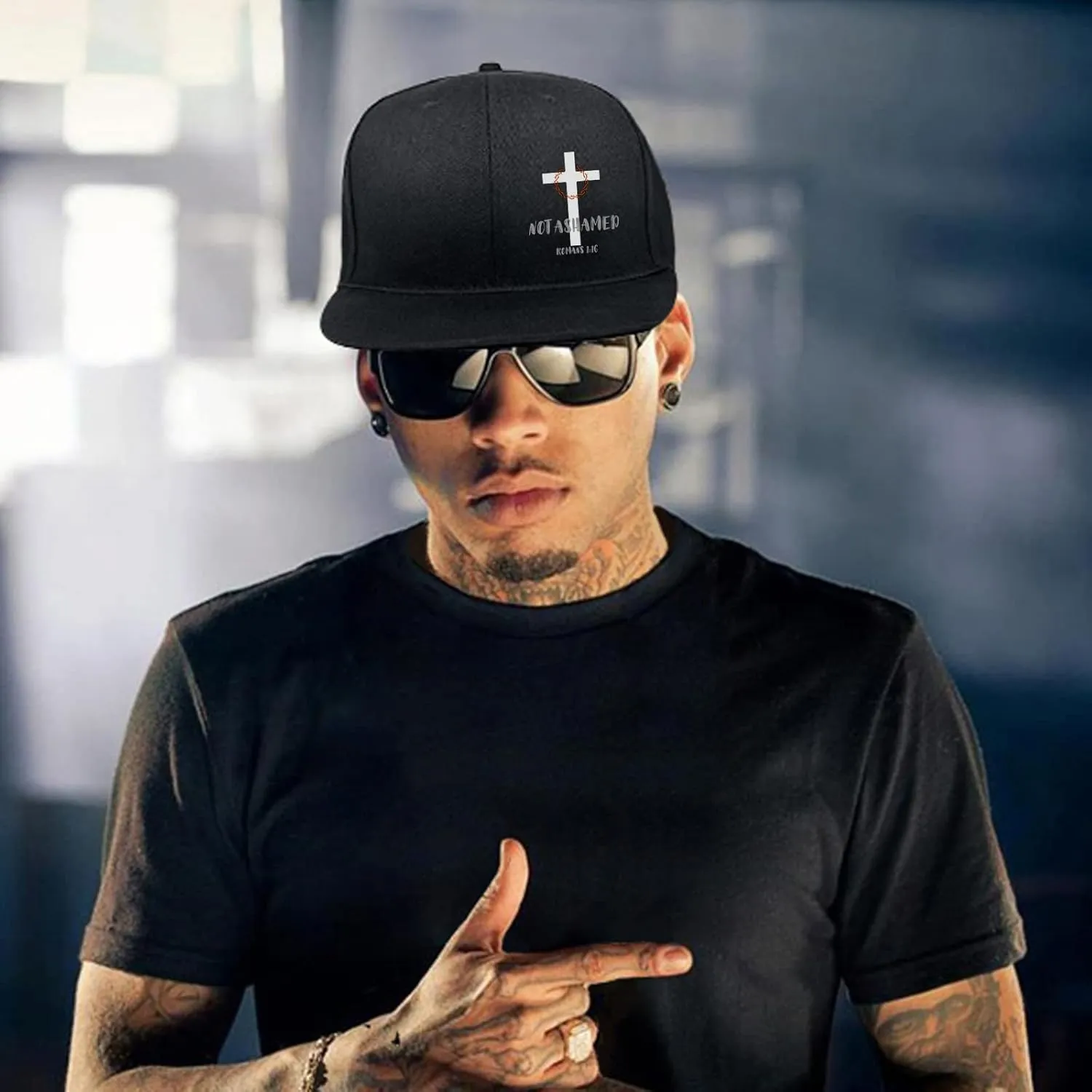 Jesus Christ Hats Mens Snapback Flat Bill Brim Hats for Men Snap Backpack Dad Life Jesus Christian Crosses Baseball Cap