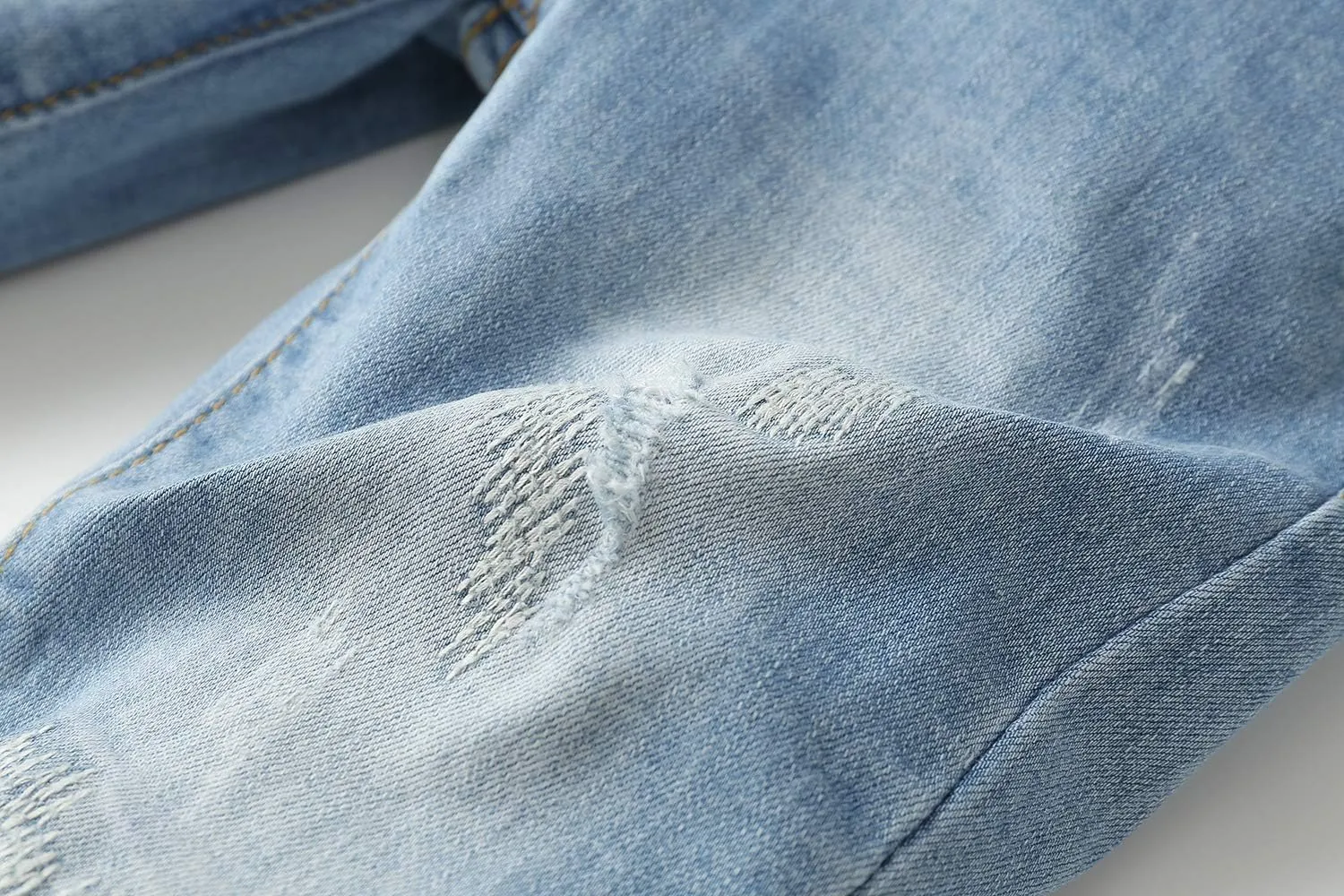 KIDSCOOL SPACE Baby Girl Boy Jeans,Elastic Band Inside with D-Rings Ripped Denim Pants