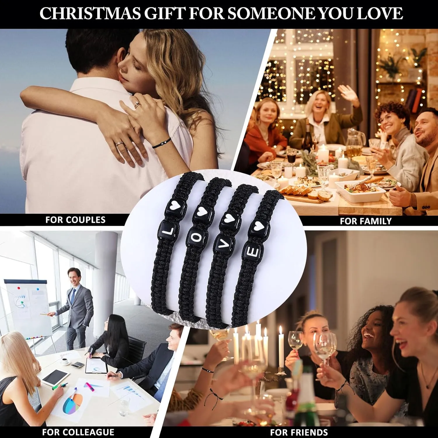 Matching Couple Bracelets Letter Initial Bracelet for Men Women Cute Anniversary Couple Gifts Long Distance Couple Gifts for Him Her Boyfriend Girlfriend Mother Daughter Gift (G)