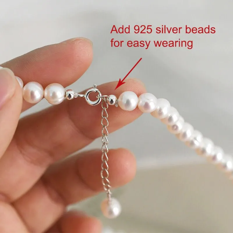 Natural Pearl Chokers, Fresh Water Pearl Necklace, Simple Classic Beaded Pearls Necklace, 6-7mm Pearl Bridal Necklace, Wedding Necklace