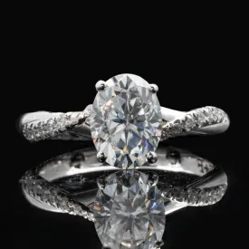 Oval Diamond Twist Engagement Ring