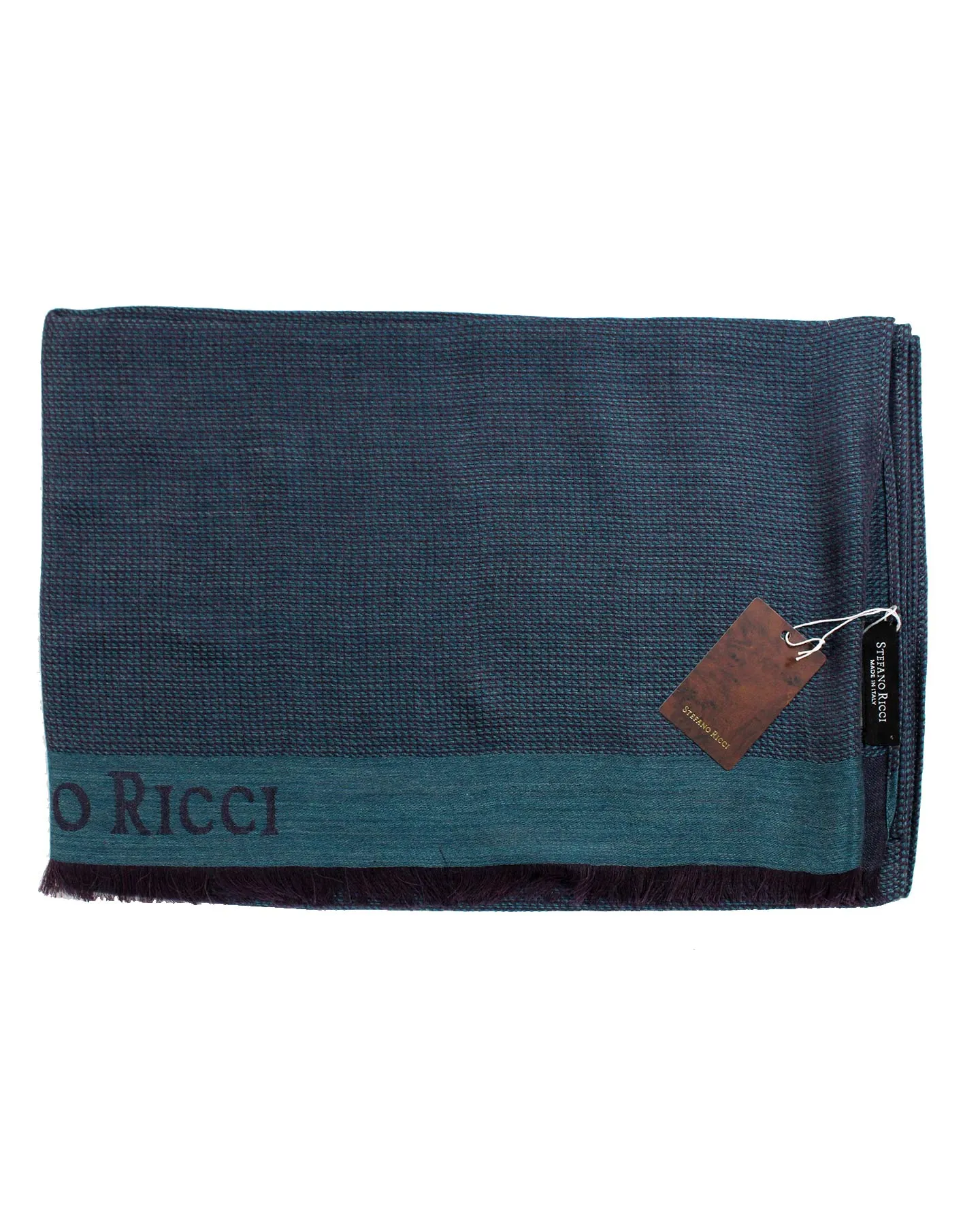 Stefano Ricci Scarf Teal Purple - Luxury Cashmere Silk Shawl