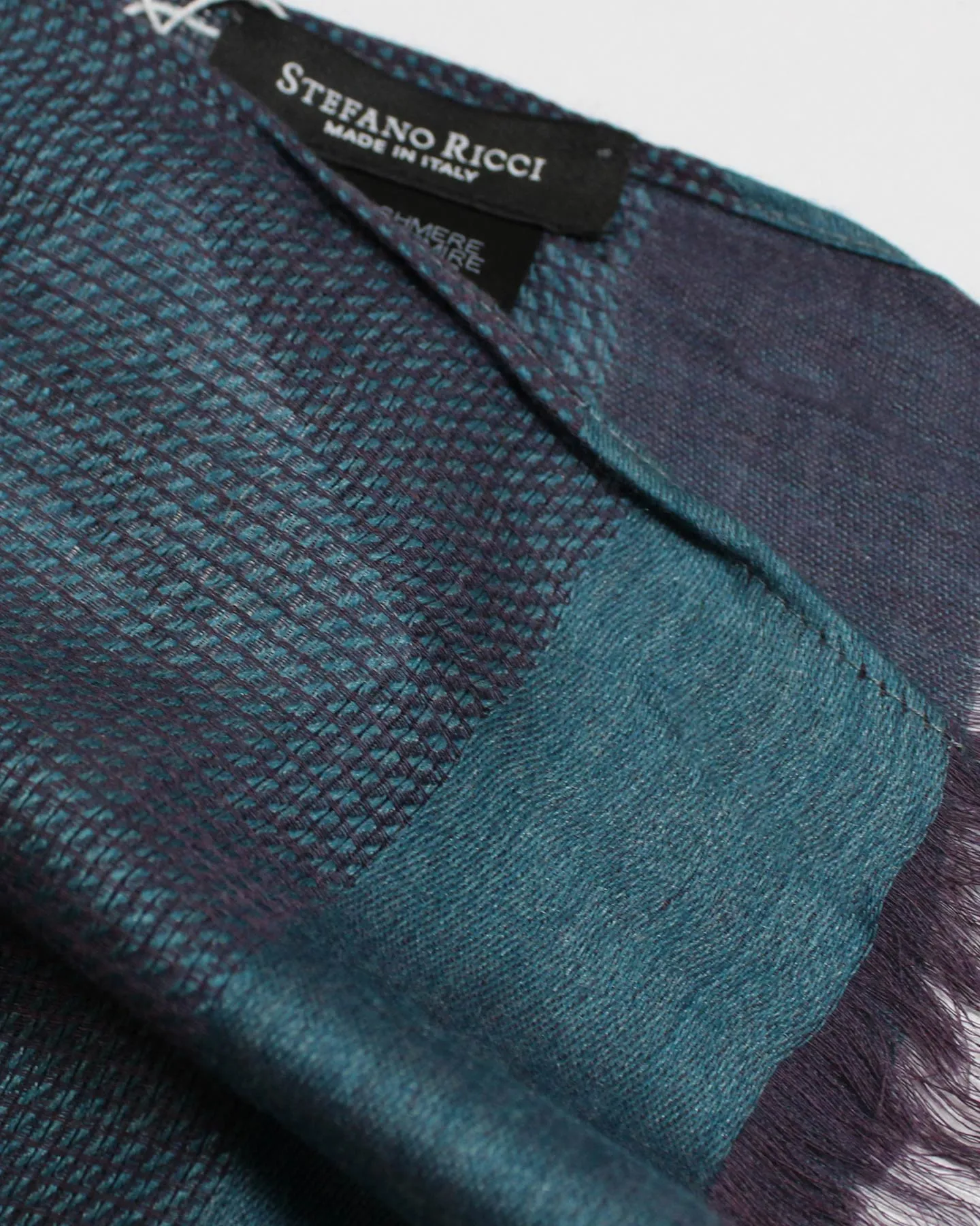 Stefano Ricci Scarf Teal Purple - Luxury Cashmere Silk Shawl