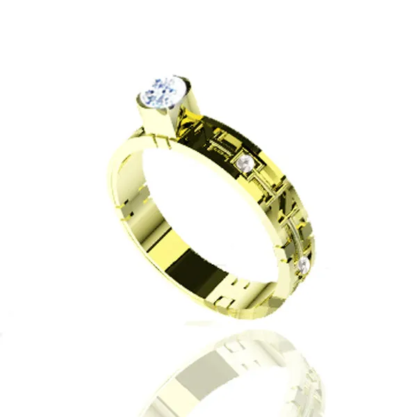 TARTAN PRINT PAVE SCOTTISH ENGAGEMENT RING