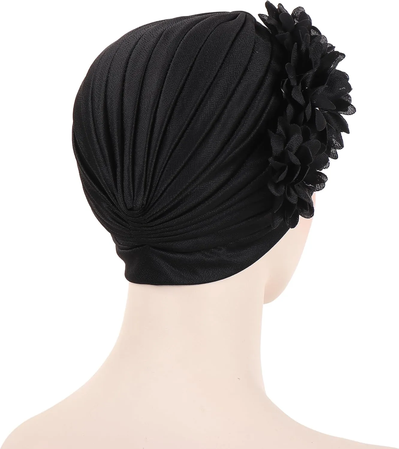 YYAOJHAO Women Flower Turban Hats - Ruffle Pre Tied Headwrap Caps Chemo Beanies Hijab Headscarf for Cancer Patient Hair Loss