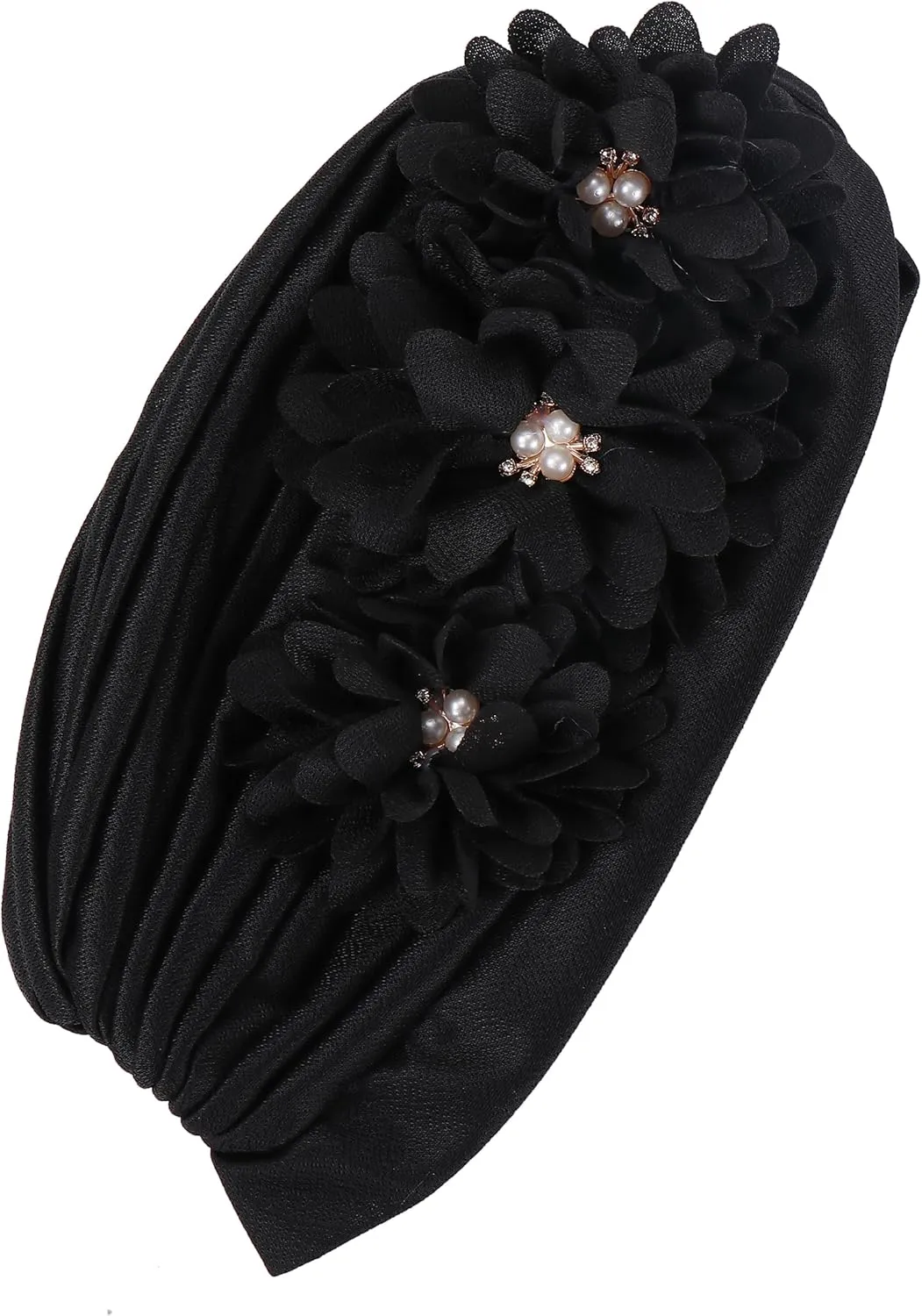 YYAOJHAO Women Flower Turban Hats - Ruffle Pre Tied Headwrap Caps Chemo Beanies Hijab Headscarf for Cancer Patient Hair Loss